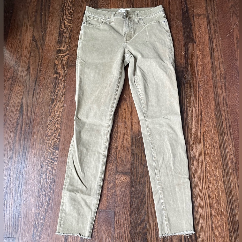 Madewell light green 9” high rise skinny jeans